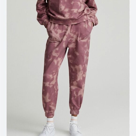 Varley Nevada jogger sweatpants x small marl pink tie dye loungewear athleisure - Picture 1 of 6
